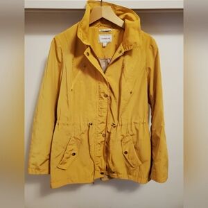 Charter Club Water Resistant jacket. Rain. Yellow. Women size M. No hood.